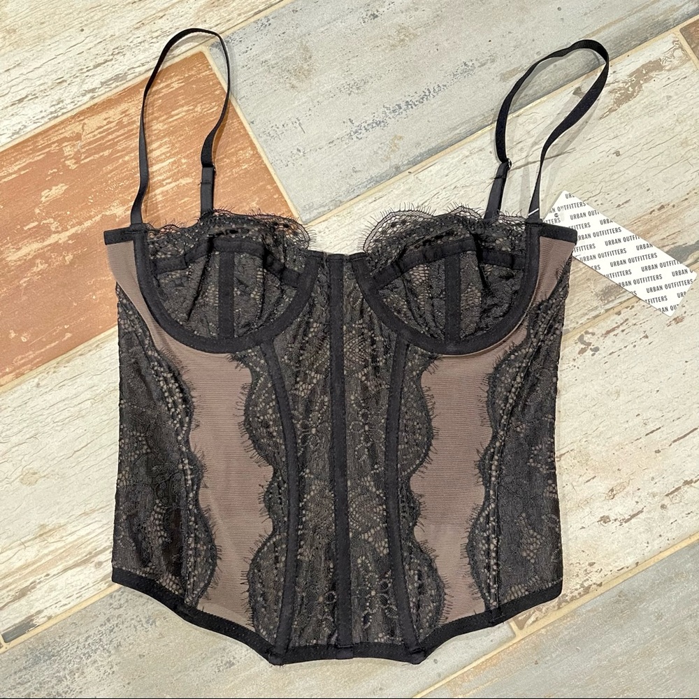 NWT Urban Outfitters Modern Love Corset Top Black